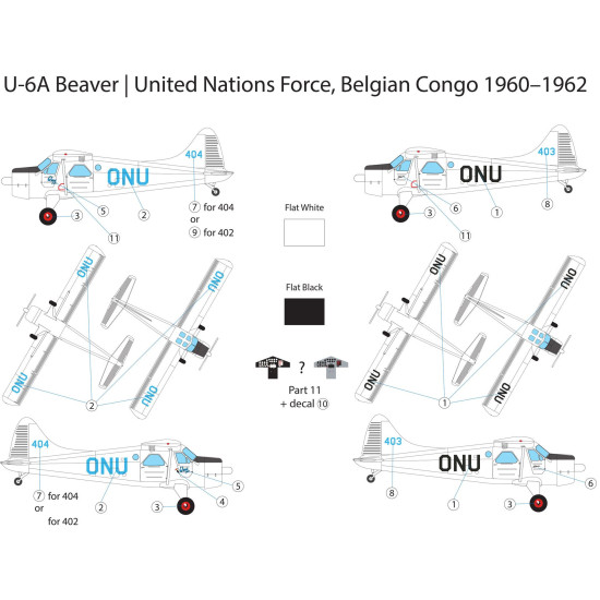 Miniwing 382 1/144 De Havilland Canada U-6a / Un Service In Congo Miniwing 382 1/144 De Havilland Canada U-6a / Un Service In Congo
