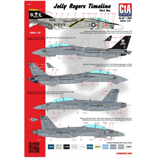 Cta Models 005 1/72 Decal Jolly Rogers Timeline Part One Fighter Aircraft