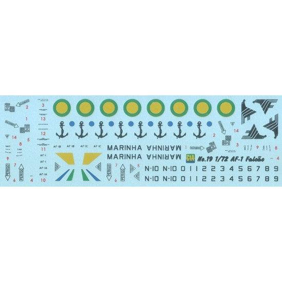 Cta Models 019 1/72 Decal Falcao Do Marinha Brazilian Navy Af-1 And Af-1a A-4m Skyhawk