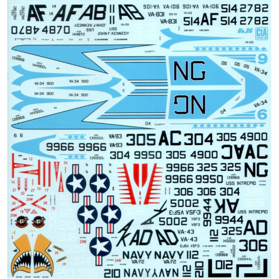 Cta Models 026 1/72 Decal Early Scooters Douglas A4d-1 A4d-2 A-4b Skyhawk 11 Markings