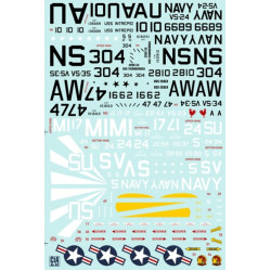 Cta Models 043 1/72 Decal Stoof One, Two, Three Grumman S-2 Tracker, Dark Blue And Hi-viz, Usn