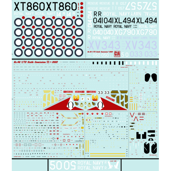 Cta Models 048 1/72 Decal Sixth Comission Hms Ark Royal Air Group, Phantom, Buccaneer, Sea King, Wessex, Gannet