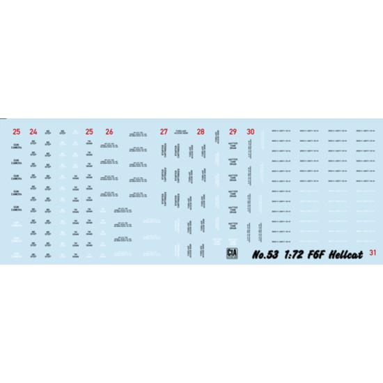 Cta Models 053 1/72 Decal Grumman F6f Hellcat Usn, Faa, Japan, Aeronavale, Uruguay