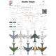 Cta Models 054 1/72 Decal Hawker Hunter Raf, Faa, Swiss, Sweden, 6 Markings