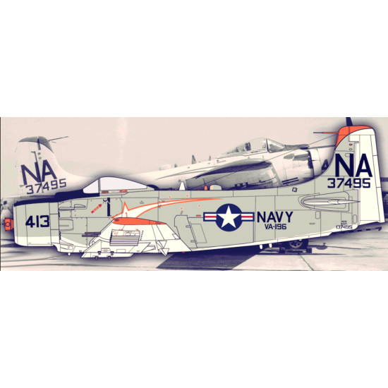 Cta Models 068 1/72 Decal For Douglas Ad Skyraider Usmc/Usn 5 Markings