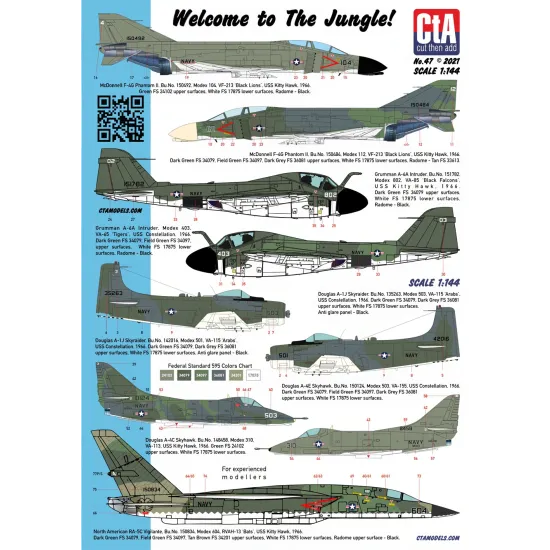 Cta Models 047 1/144 Welcome To The Jungle Usn Aircraft In Green Se Vietnam War