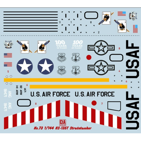 Cta Models 073 1/144 Decal Boeing Kc-135t Stratotanker Tail Painted For A 100th Anniversary 116th Ars