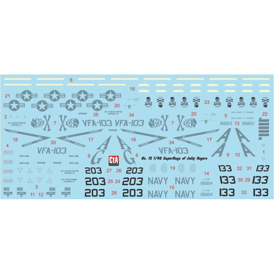 Cta Models 013 1/48 Decal Superbugs Of Jolly Rogers F/A-18e, Vfa-103, 2 Markings