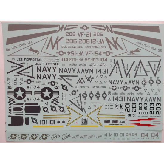 Cta Models 025 1/48 Decal Phantom Shades Of Gray Low Viz F-4j/N/S, 7 Markings