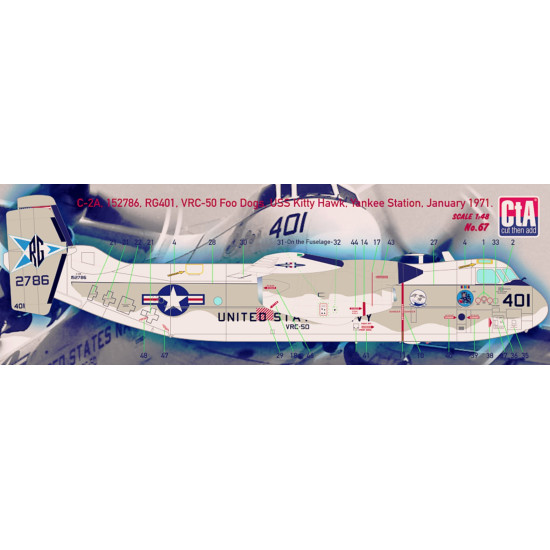 Cta Models 067 1/48 Decal For Grumman C-2 Greyhound - Usn 7 Markings, 1968-2021