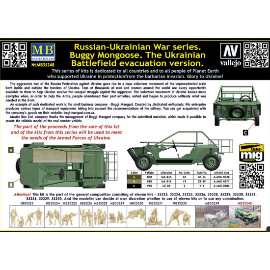 Master Box 35240 1/35 Buggy Mongoose. The Ukrainian Battlefield Evacuation Version. Russian-ukrainian War Series