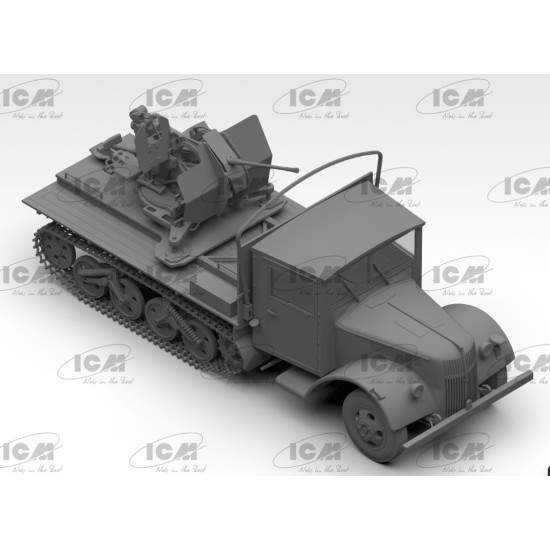 Icm 35455 1/35 Sd.kfz.3b With Flak 38 Truppenluftschutzwagen Plastic Model Kit