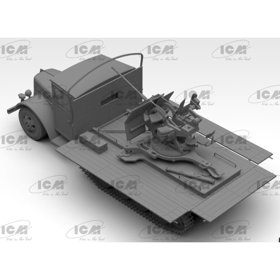 Icm 35455 1/35 Sd.kfz.3b With Flak 38 Truppenluftschutzwagen Plastic Model Kit