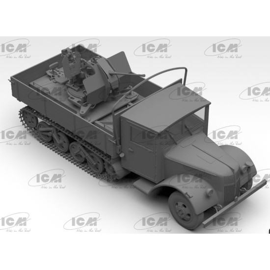 Icm 35455 1/35 Sd.kfz.3b With Flak 38 Truppenluftschutzwagen Plastic Model Kit