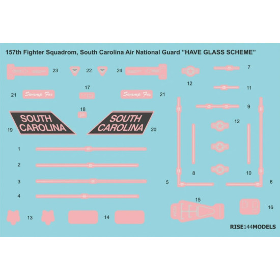 Rise144 Models Rmd002 1/144 F-16c Decals Swamp Fox, South Carolina Have Glass Scheme