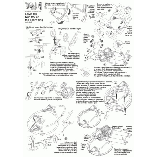 Mini World 4878 1/48 Lewis Mk Ii Twin Machine Gun On The Scarff Ring