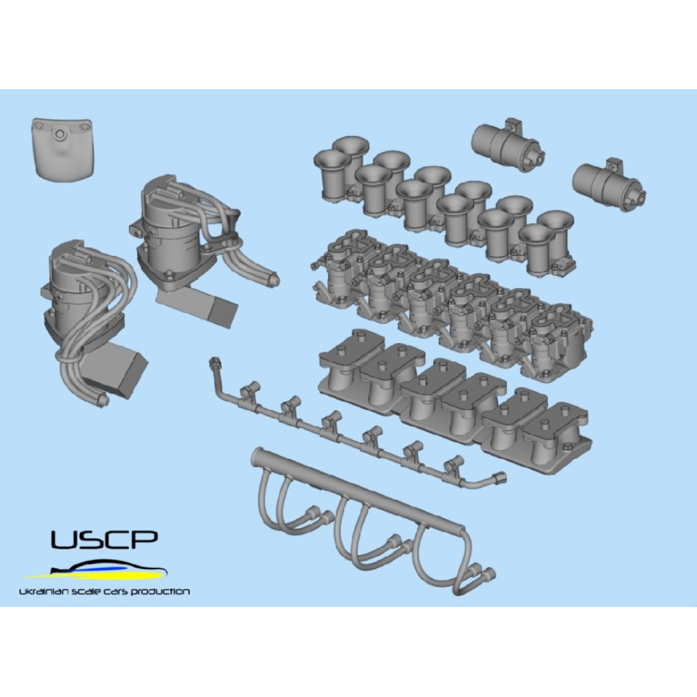 Uscp 24a105 1/24 Ferrari 250 Series Engine Detail Up Model Kit