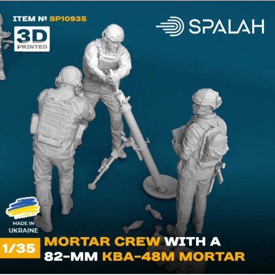 Spalah 10935 1/35 A Set Of Models And Figures Ukrainian Mortar Crew With A 82 Mm Kba 48m Mortar