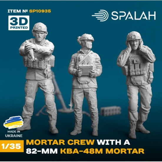 Spalah 10935 1/35 A Set Of Models And Figures Ukrainian Mortar Crew With A 82 Mm Kba 48m Mortar