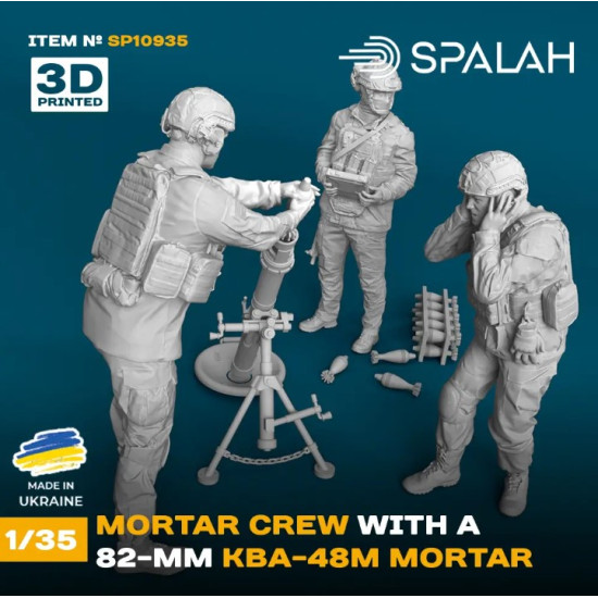 Spalah 10935 1/35 A Set Of Models And Figures Ukrainian Mortar Crew With A 82 Mm Kba 48m Mortar