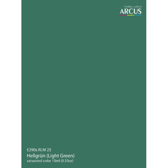 Arcus A290 Acrylic Paint Rlm 25 Hellgrun Light Green Saturated Color 10ml