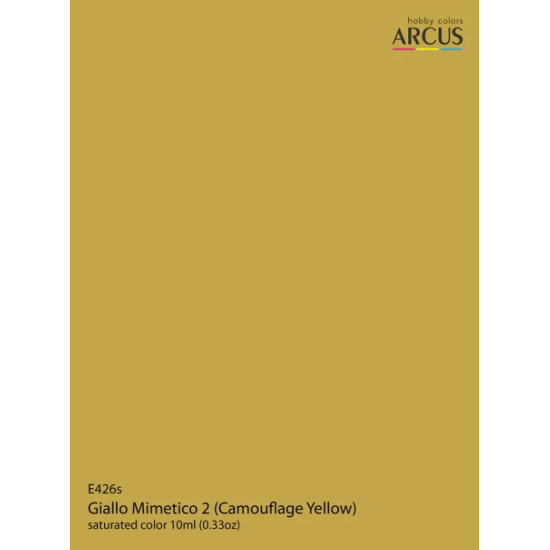 Arcus A426 Acrylic Paint Giallo Mimetico 2 Camouflage Yellow Saturated Color 10ml