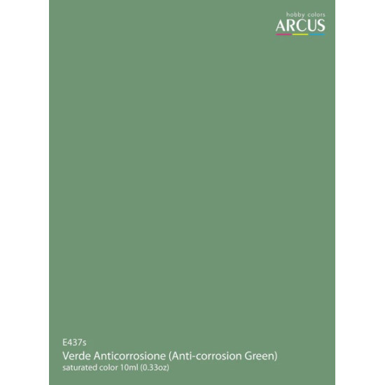 Arcus A437 Acrylic Paint Verde Anticorrosione Anti Corrosion Green Saturated Color 10ml