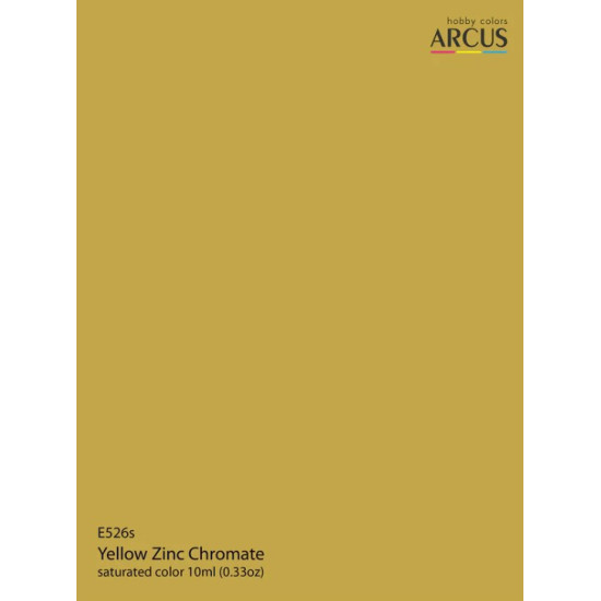 Arcus A526 Acrylic Paint Yellow Zinc Chromate Saturated Color 10ml