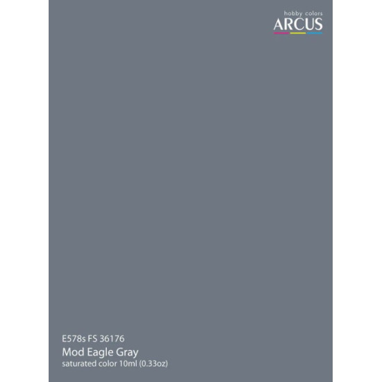 Arcus A578 Acrylic Paint Fs 36176 Mod Eagle Gray Saturated Color 10ml