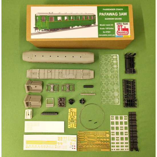 Rt Models 87021 1/87 Passenger Coach Pafawag 3aw H0e Retro Trans