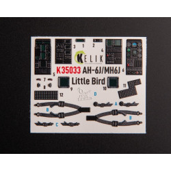 Kelik K35033 1/35 Ah 6j/Mh6j Little Bird Interior 3d Decals For Kitty Hawk Kit