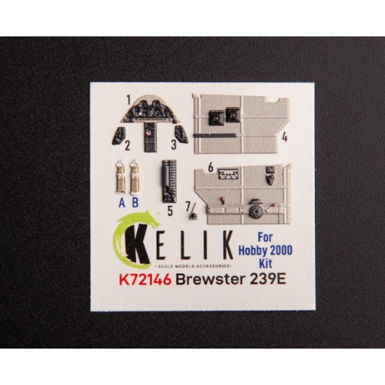 Kelik K72146 1/72 Brewster 239e Interior 3d Decals For Hobby 2000/Hasegawa Kit