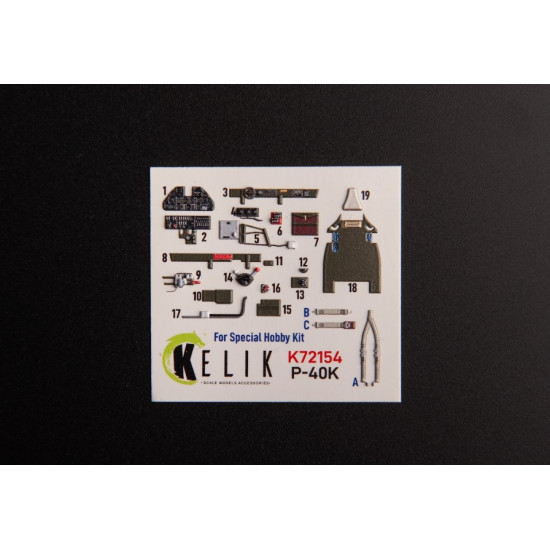 Kelik K72154 1/72 P 40k Interior 3d Decals For Special Hobby Kit