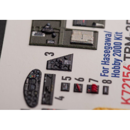 Kelik K72156 1/72 Tbm 3e Interior 3d Decals For Hobby 2000/Hasegawa Kit