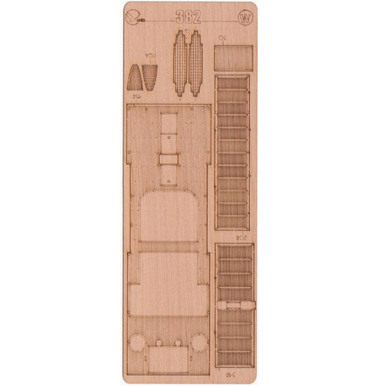 Orel382/3 1/200 Wood Veneer Decks For Uss Tuscumbia