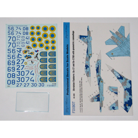 Foxbot 48-095 1/48 Ukrainian Su-27 And Su-27ub With Geometric Camouflage For Academy Eduard Great Wall Hobby Hobbyboss Kitty Hawk Kits