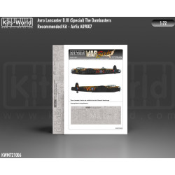 Kits World Kwm72-1006 1/72 Avro Lancaster B 1/3 Dambuster Wheels And Canopy Frame Paint Mask Outside Only Designed To Be Used With Airfix Ax09007 Kits