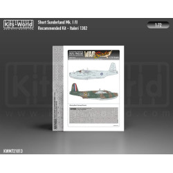 Kits World Kwm72-1013 1/72 Short Sunderland Mk1 Wheels And Canopy Frame Paint Mask Outside Only Designed To Be Used With Italeri It1302 Kits