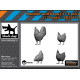 Black Dog 3d35022 1/35 Rooster And Hens 1/3 Pcs 3d Printed