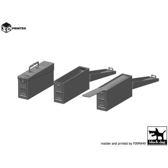 Black Dog 3d16011 1/16 Ammo Box M6 34/42 3pcs 3d Printed