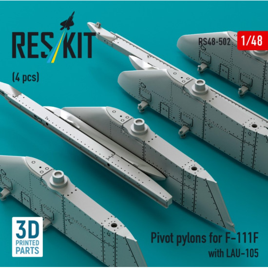 Reskit Rs48-0502 1/48 Pivot Pylons For F-111f With Lau-105 4 Pcs 3d Printed