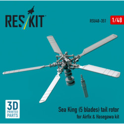 Reskit Rsu48-0351 1/48 Sea King 5 Blades Tail Rotor For Airfix Hasegawa Kit 3d Printed