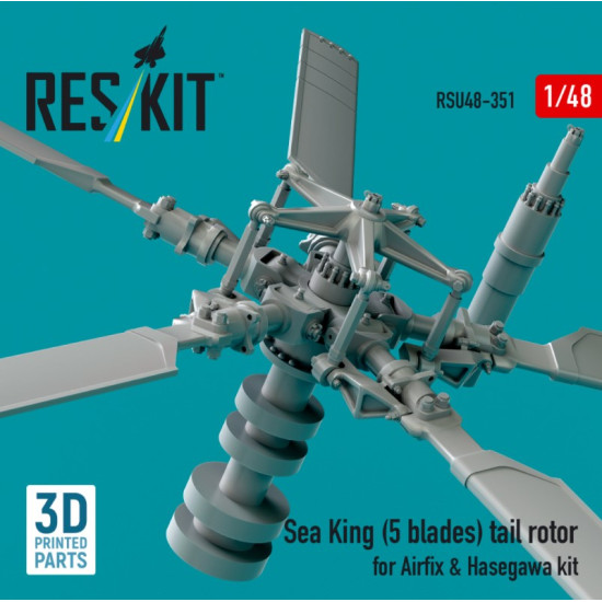 Reskit Rsu48-0351 1/48 Sea King 5 Blades Tail Rotor For Airfix Hasegawa Kit 3d Printed