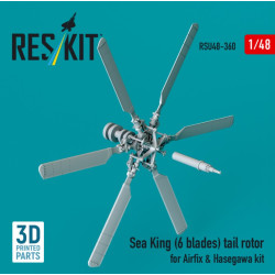 Reskit Rsu48-0360 1/48 Sea King 6 Blades Tail Rotor For Airfix Hasegawa Kit 3d Printed