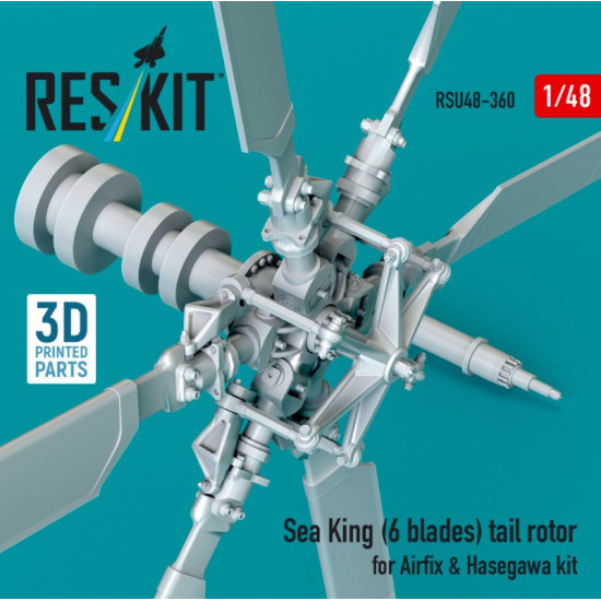 Reskit Rsu48-0360 1/48 Sea King 6 Blades Tail Rotor For Airfix Hasegawa Kit 3d Printed