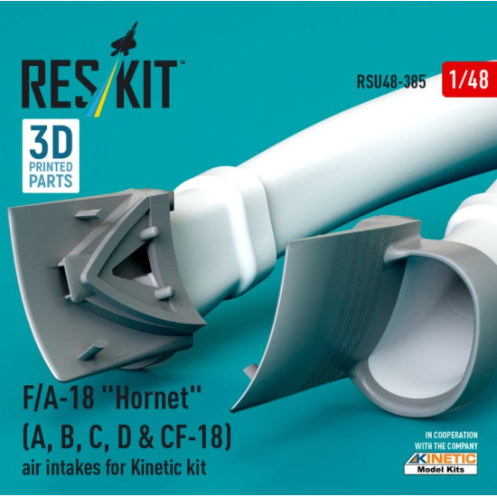 Reskit Rsu48-0385 1/48 F/A-18 Hornet A B C D Cf-18 Air Intakes For Kinetic Kit 3d Printed