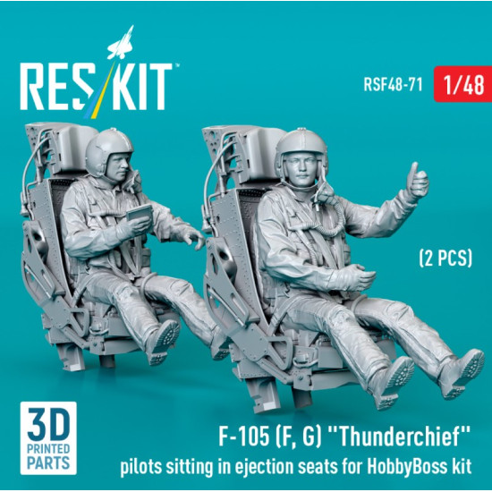 Reskit Rsf48-0071 1/48 F-105 F G Thunderchief Pilots Sitting In Ejection Seats For Hobbyboss Kit 2 Pcs 3d Printed Reskit Rsf48-0071 1/48 F-105 F G Thunderchief Pilots Sitting In Ejection Seats For Hobbyboss Kit 2 Pcs 3d Printed