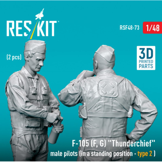 Reskit Rsf48-0073 1/48 F-105 F G Thunderchief Male Pilots In A Standing Position Type 2 2 Pcs 3d Printed Reskit Rsf48-0073 1/48 F-105 F G Thunderchief Male Pilots In A Standing Position Type 2 2 Pcs 3d Printed