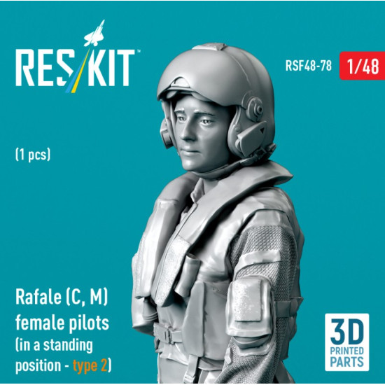 Reskit Rsf48-0078 1/48 Rafale C M Female Pilot In A Standing Position Type2 1pcs 3d Printed Reskit Rsf48-0078 1/48 Rafale C M Female Pilot In A Standing Position Type2 1pcs 3d Printed