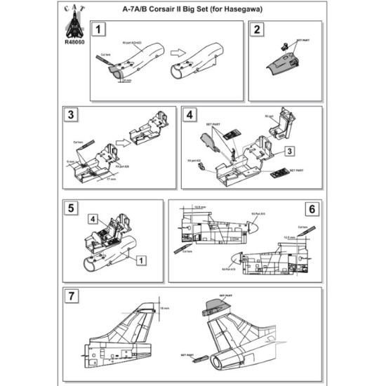 Cat4-r48060 1/48 A-7a/B Corsair 2 Big Set For Hasegawa